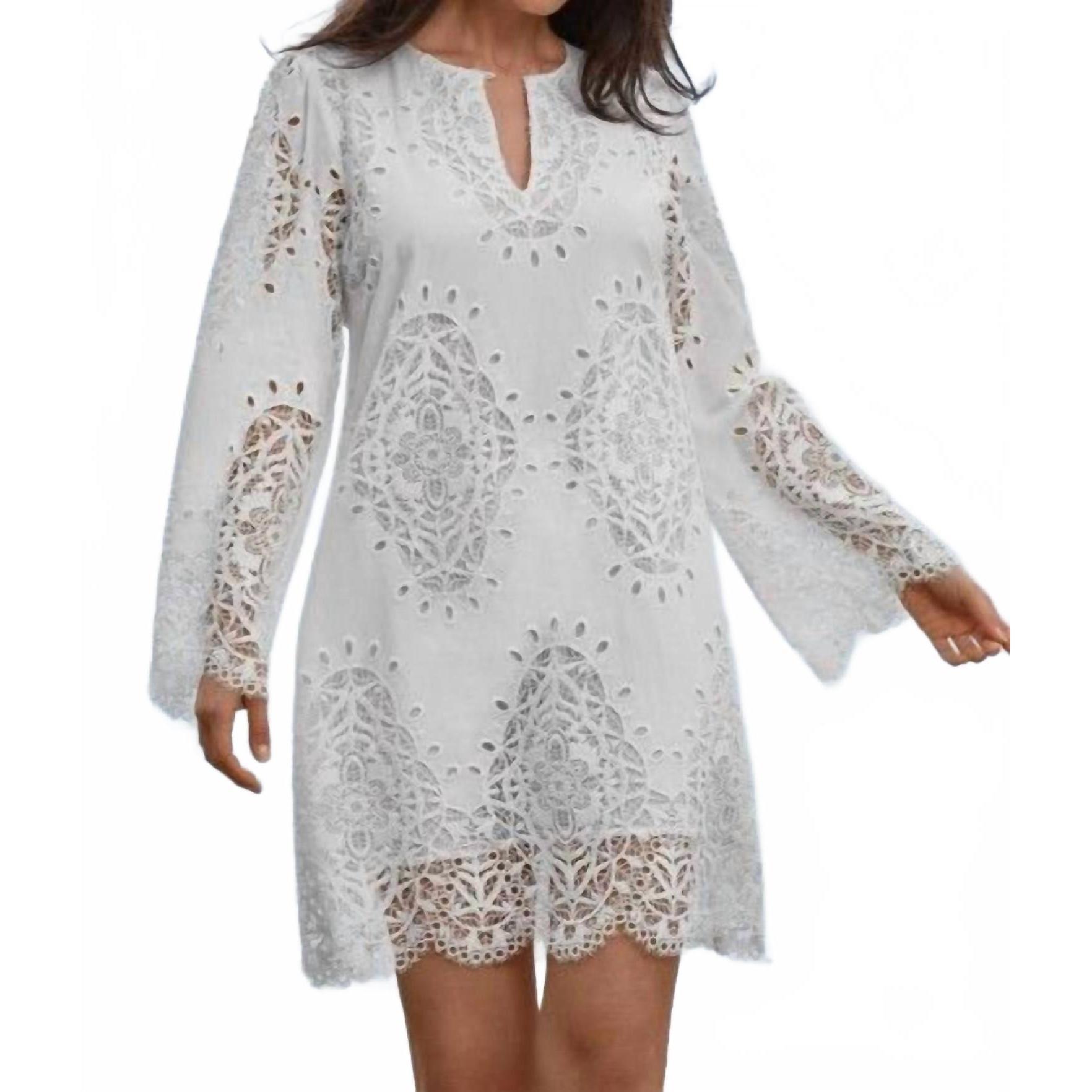 New Johnny Was Elandra Shift Dress In White
